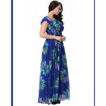 Beautiful Floral Print Chiffon Summer Dress for Fat Woman